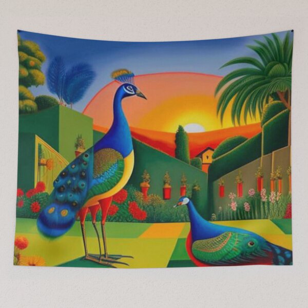 Item preview, Peacocks on the lawn designed and sold by George Hutton Hunter.