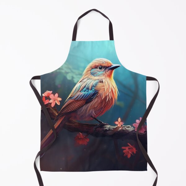 Item preview, Fluffy bird, on branch with pink flowers designed and sold by MotoManDan.