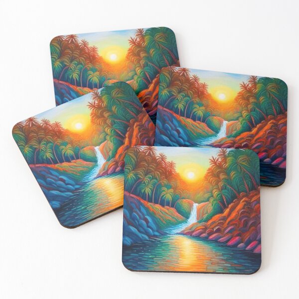 Item preview, Waterfall among Palm Trees designed and sold by George Hutton Hunter.