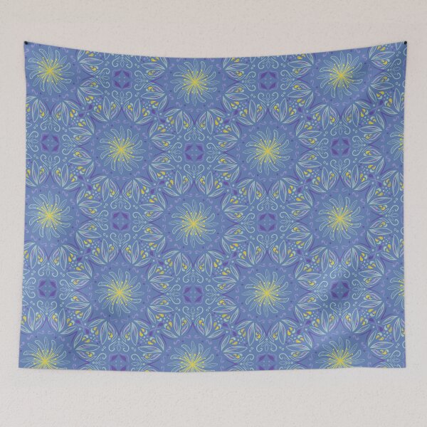 Item preview, Blue floral mandala pattern designed and sold by Chigurena.