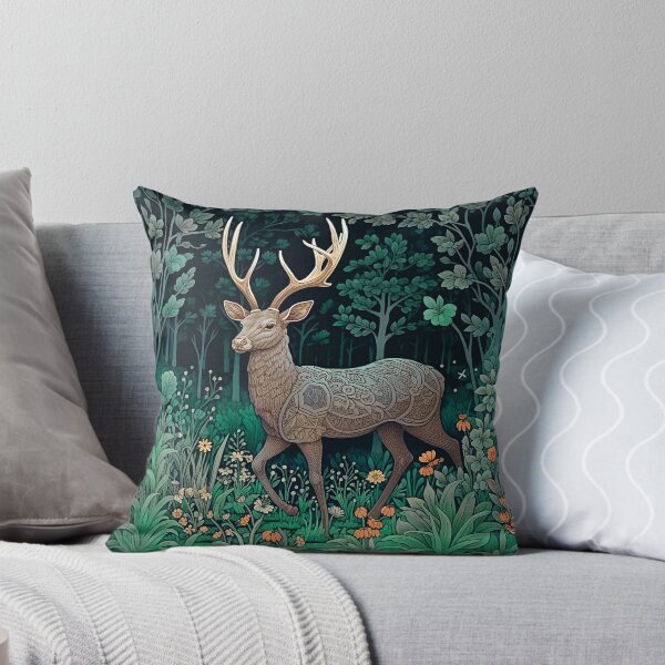 Item preview, Buck Deer In The Forest, William Morris Style  designed and sold by SapphireKunai.