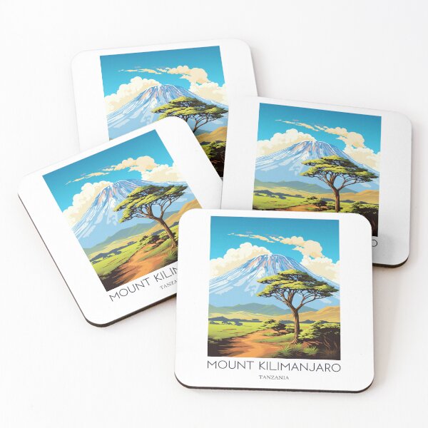 Item preview, A Pop Art Travel Print of Mount Kilimanjaro - Tanzania designed and sold by StudioRedKoala.