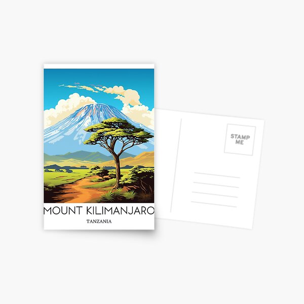 Item preview, A Pop Art Travel Print of Mount Kilimanjaro - Tanzania designed and sold by StudioRedKoala.