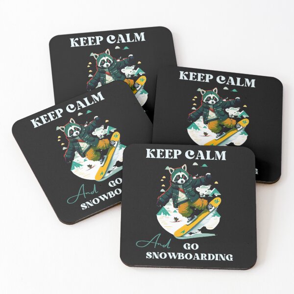 Item preview, Racoon Snowboarding Keep Calm designed and sold by OnPointWear.