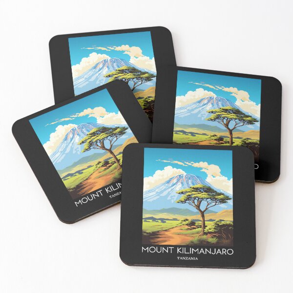 Item preview, A Pop Art Travel Print of Mount Kilimanjaro - Tanzania designed and sold by StudioRedKoala.