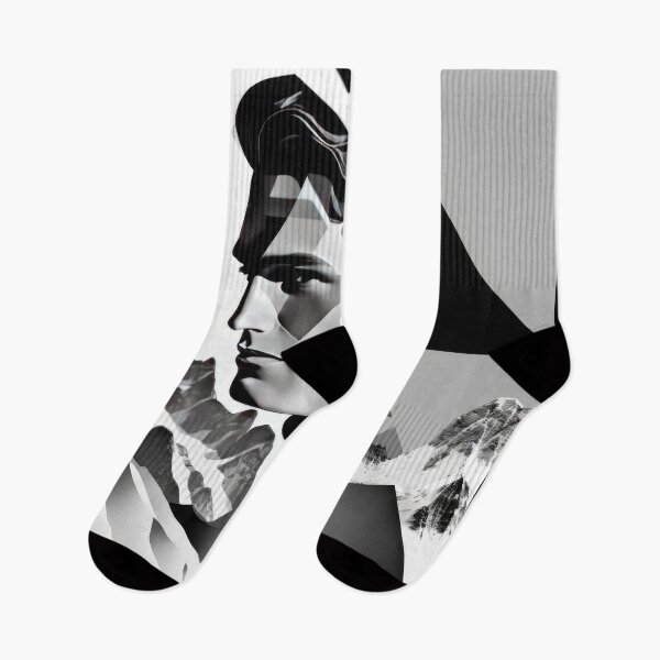 Item preview, Black & White Bauhaus Portrait in Front of the Alps designed and sold by ArtificialGenes.