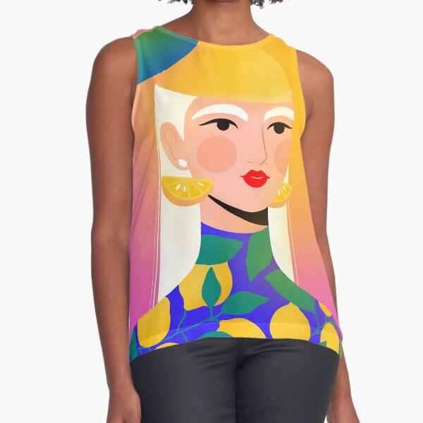 Lemon girl with lemon hat Sleeveless Top