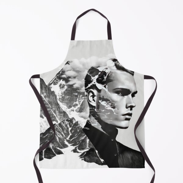 Item preview, Black & White Bauhaus Portrait in Front of the Alps designed and sold by ArtificialGenes.