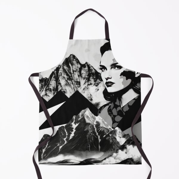 Item preview, Black & White Bauhaus Portrait in Front of the Alps designed and sold by ArtificialGenes.