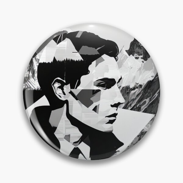 Artikelvorschau, Black & White Bauhaus Portrait in Front of the Alps entworfen und verkauft von ArtificialGenes.