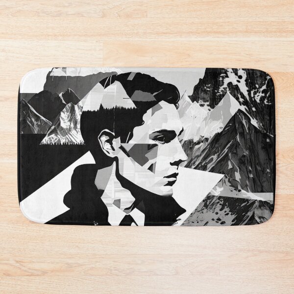 Artikelvorschau, Black & White Bauhaus Portrait in Front of the Alps entworfen und verkauft von ArtificialGenes.