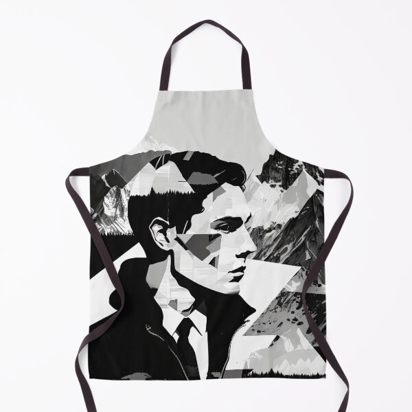 Item preview, Black & White Bauhaus Portrait in Front of the Alps designed and sold by ArtificialGenes.