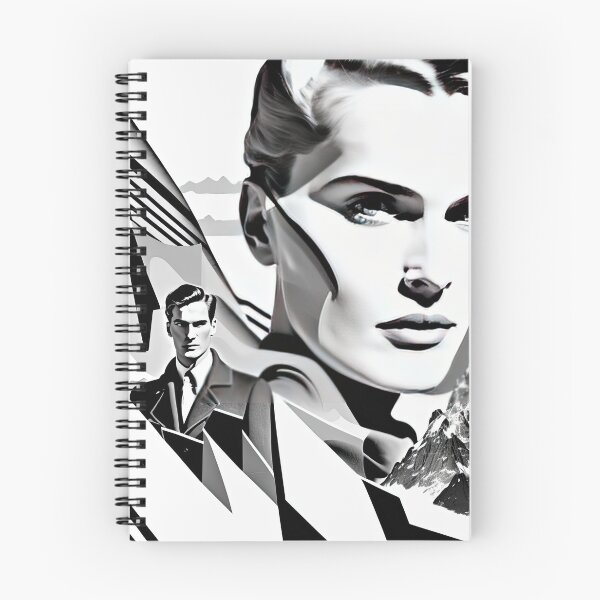 Item preview, Black & White Bauhaus Portrait in Front of the Alps designed and sold by ArtificialGenes.
