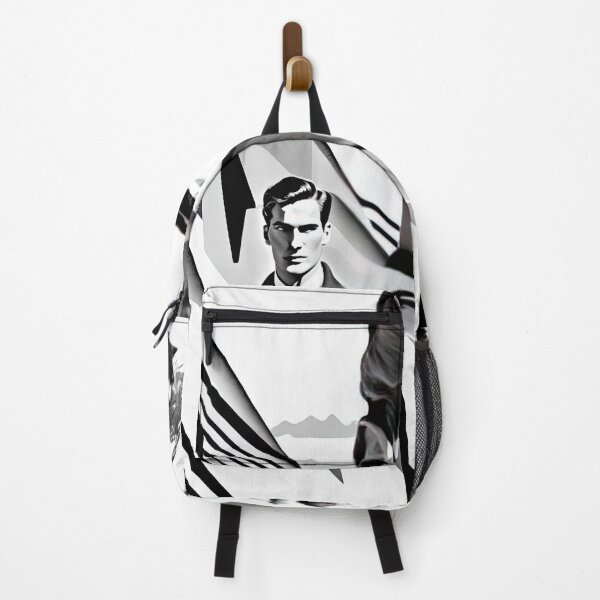 Item preview, Black & White Bauhaus Portrait in Front of the Alps designed and sold by ArtificialGenes.