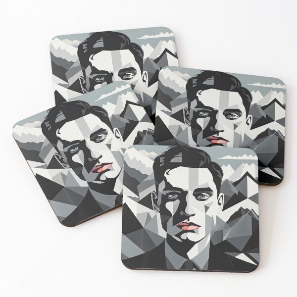 Item preview, Black & White Bauhaus Portrait in Front of the Alps designed and sold by ArtificialGenes.