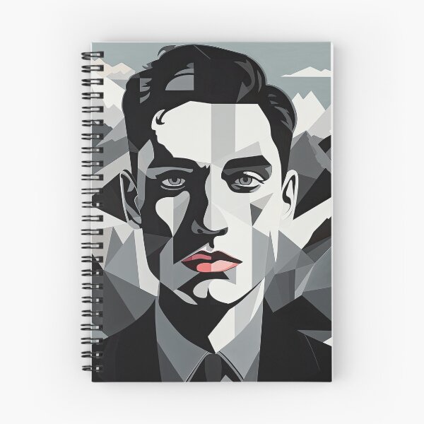 Item preview, Black & White Bauhaus Portrait in Front of the Alps designed and sold by ArtificialGenes.