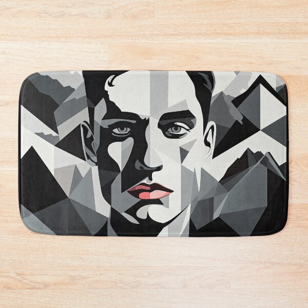 Item preview, Black & White Bauhaus Portrait in Front of the Alps designed and sold by ArtificialGenes.