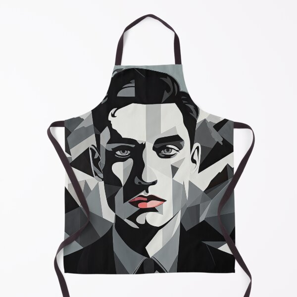 Item preview, Black & White Bauhaus Portrait in Front of the Alps designed and sold by ArtificialGenes.