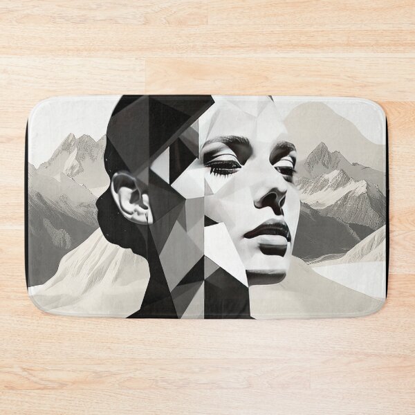 Item preview, Black & White Bauhaus Portrait in Front of the Alps designed and sold by ArtificialGenes.