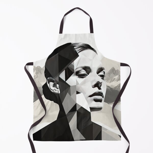 Item preview, Black & White Bauhaus Portrait in Front of the Alps designed and sold by ArtificialGenes.