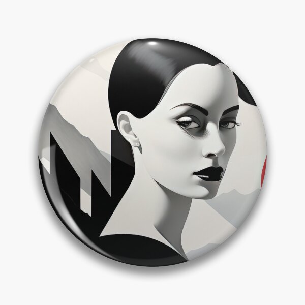 Item preview, Black & White Bauhaus Portrait in Front of the Alps designed and sold by ArtificialGenes.