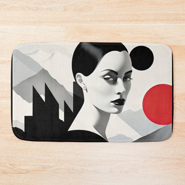 Item preview, Black & White Bauhaus Portrait in Front of the Alps designed and sold by ArtificialGenes.