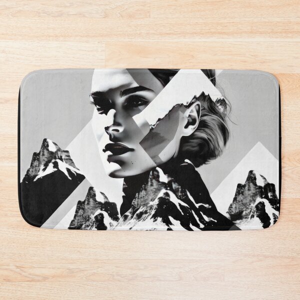 Item preview, Black & White Bauhaus Portrait in Front of the Alps designed and sold by ArtificialGenes.