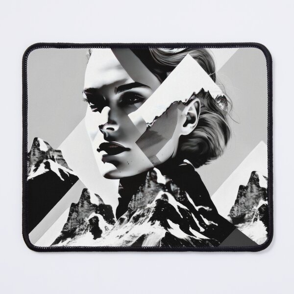 Item preview, Black & White Bauhaus Portrait in Front of the Alps designed and sold by ArtificialGenes.