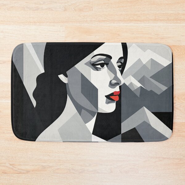 Item preview, Black & White Bauhaus Portrait in Front of the Alps designed and sold by ArtificialGenes.