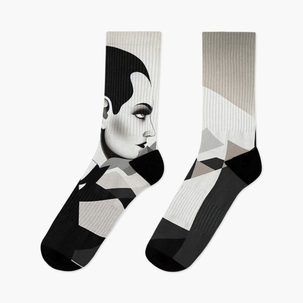 Item preview, Black & White Bauhaus Portrait in Front of the Alps designed and sold by ArtificialGenes.