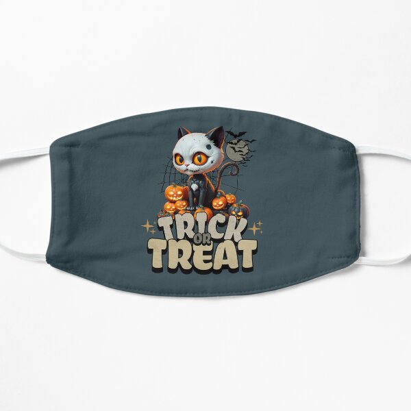 Whiskerful Trick or Treat! Halloween Design Flat Mask