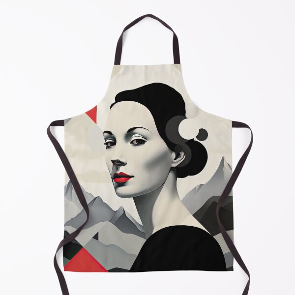 Item preview, Black & White Bauhaus Portrait in Front of the Alps designed and sold by ArtificialGenes.