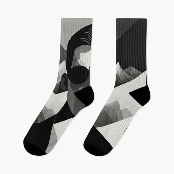Item preview, Black & White Bauhaus Portrait in Front of the Alps designed and sold by ArtificialGenes.