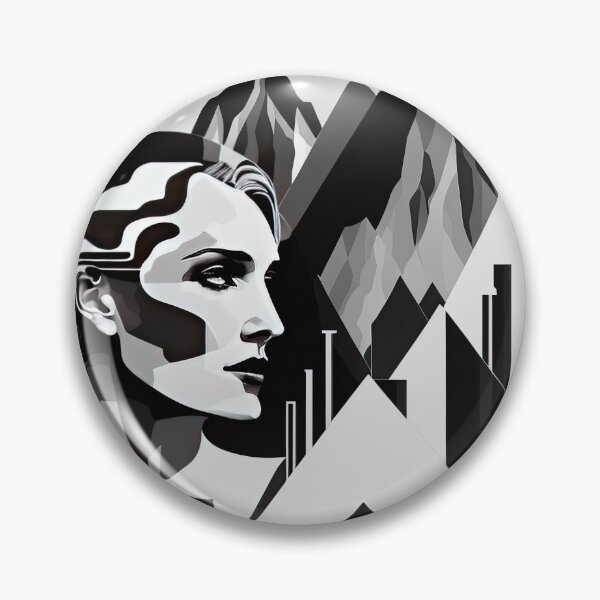 Item preview, Black & White Bauhaus Portrait in Front of the Alps designed and sold by ArtificialGenes.