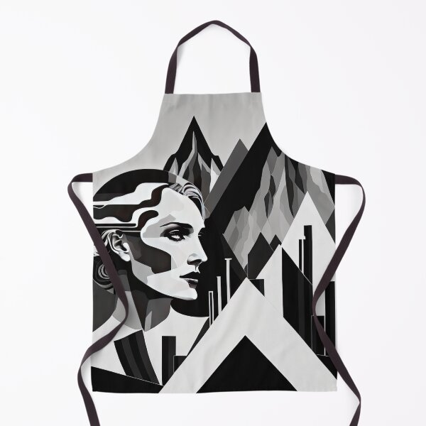 Item preview, Black & White Bauhaus Portrait in Front of the Alps designed and sold by ArtificialGenes.