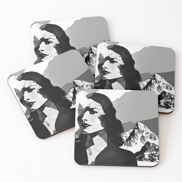 Item preview, Black & White Bauhaus Portrait in Front of the Alps designed and sold by ArtificialGenes.