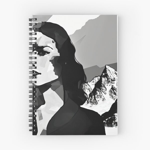Item preview, Black & White Bauhaus Portrait in Front of the Alps designed and sold by ArtificialGenes.