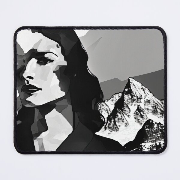 Item preview, Black & White Bauhaus Portrait in Front of the Alps designed and sold by ArtificialGenes.