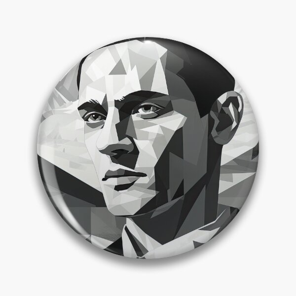 Artikelvorschau, Black & White Bauhaus Portrait in Front of the Alps entworfen und verkauft von ArtificialGenes.
