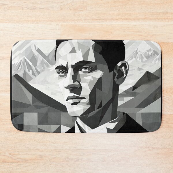Artikelvorschau, Black & White Bauhaus Portrait in Front of the Alps entworfen und verkauft von ArtificialGenes.