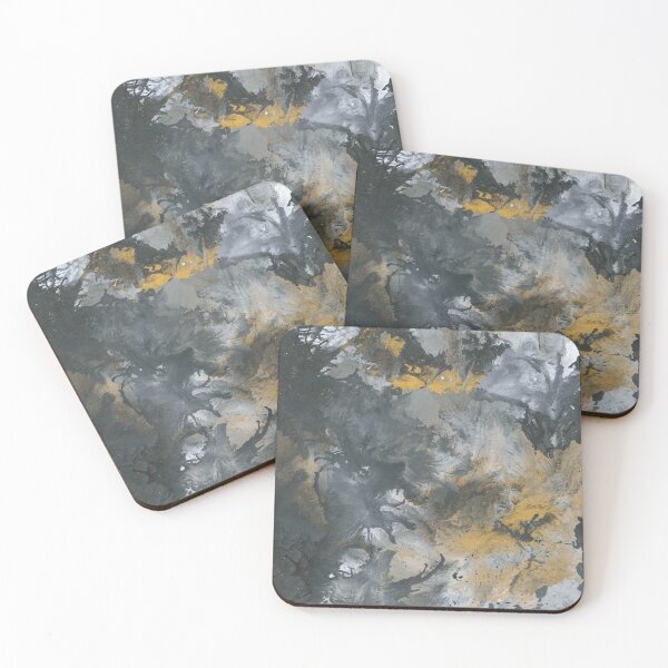 Item preview, UniquelyLaurel, Grey black and gold abstract paint art designed and sold by UniquelyLaurel.