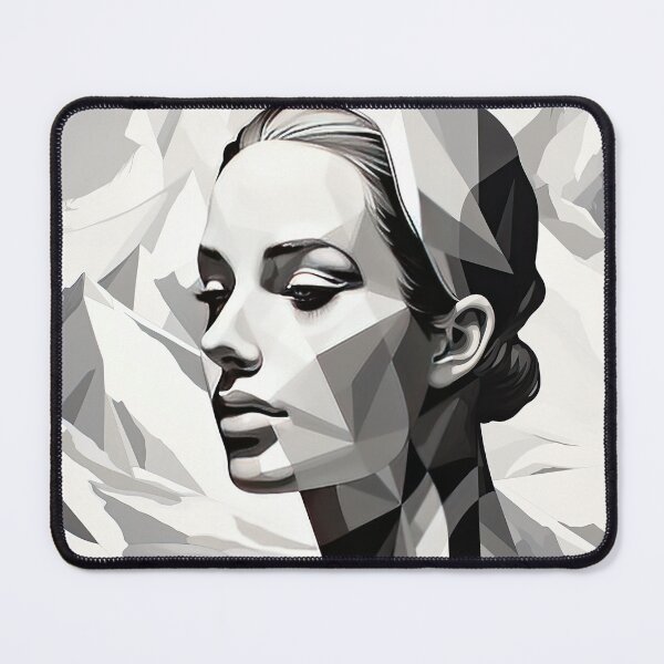 Item preview, Black & White Bauhaus Portrait in Front of the Alps designed and sold by ArtificialGenes.