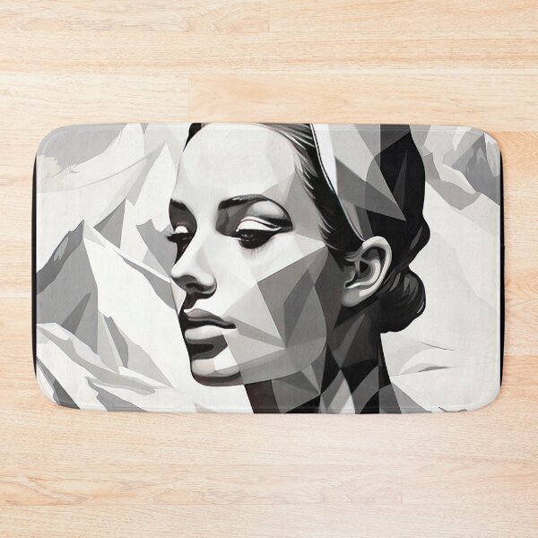 Item preview, Black & White Bauhaus Portrait in Front of the Alps designed and sold by ArtificialGenes.