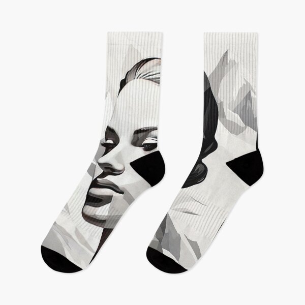 Item preview, Black & White Bauhaus Portrait in Front of the Alps designed and sold by ArtificialGenes.