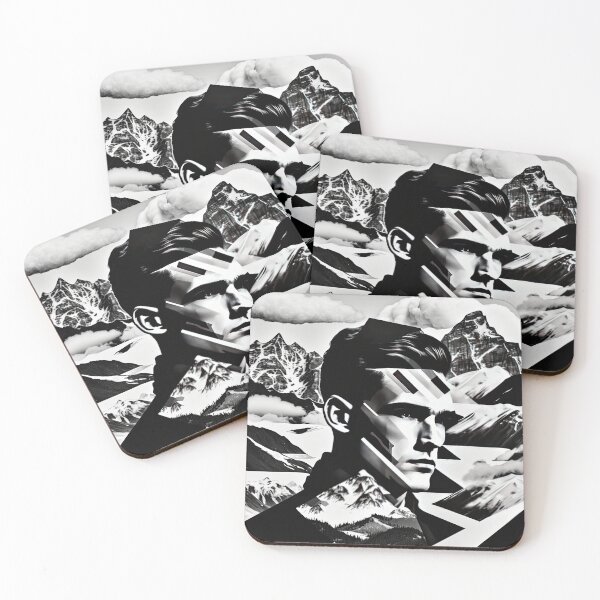 Item preview, Black & White Bauhaus Portrait in Front of the Alps designed and sold by ArtificialGenes.