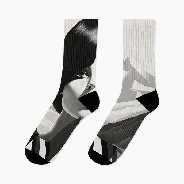 Item preview, Black & White Bauhaus Portrait in Front of the Alps designed and sold by ArtificialGenes.