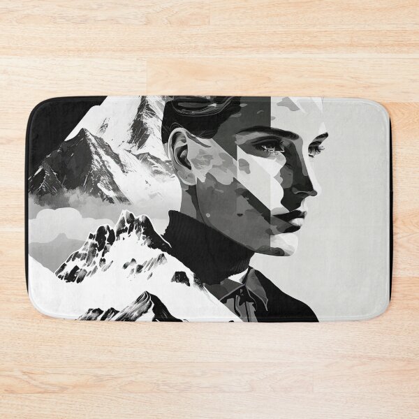 Item preview, Black & White Bauhaus Portrait in Front of the Alps designed and sold by ArtificialGenes.