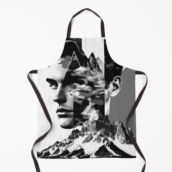 Item preview, Black & White Bauhaus Portrait in Front of the Alps designed and sold by ArtificialGenes.