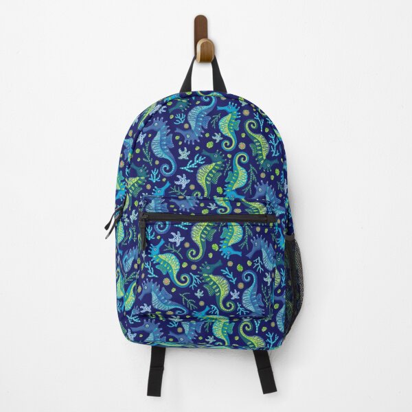 Item preview, Tossed seahorses in Shades of Blue designed and sold by Janet Broxon.