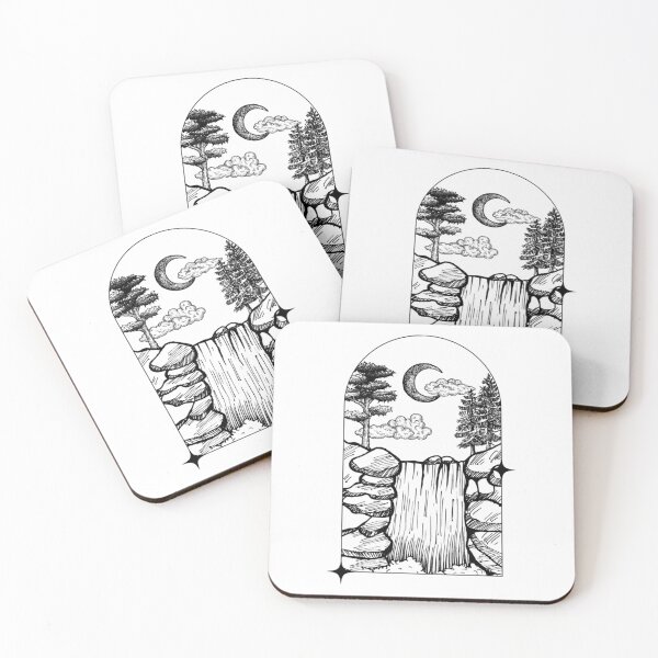Item preview, Geometric natural idyll with waterfall designed and sold by nookieart.